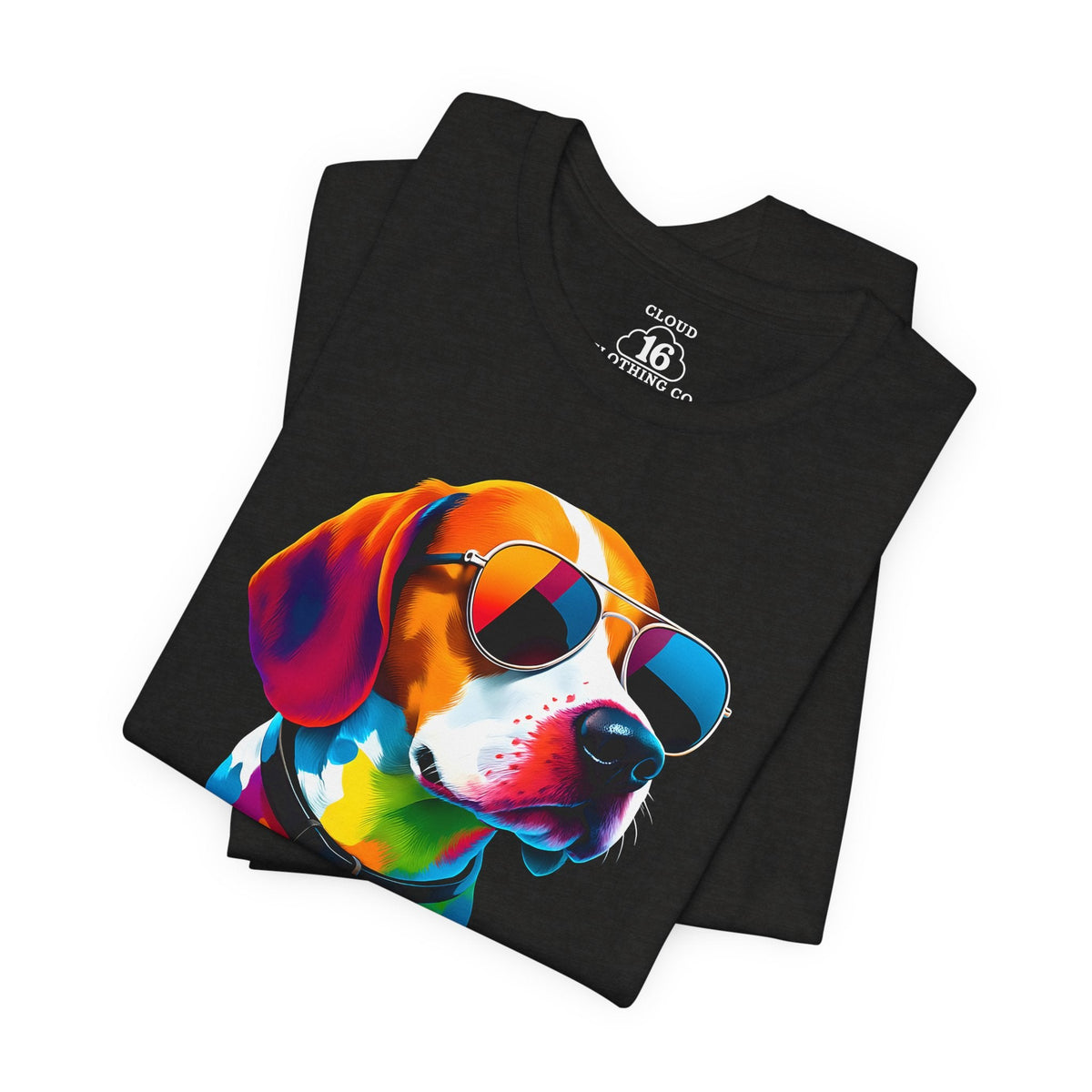 Vibrant Dog Portrait T-Shirt - Unisex Pet Lover Gift - Cool Summer Graphic Tee