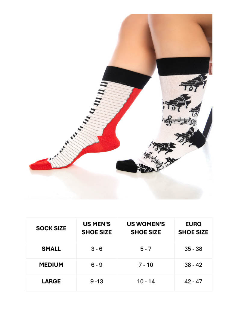 Fun Crew Socks 6-Pack, Cats & Music Mix