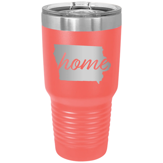 Iowa Home 30 oz Tumbler | Coral