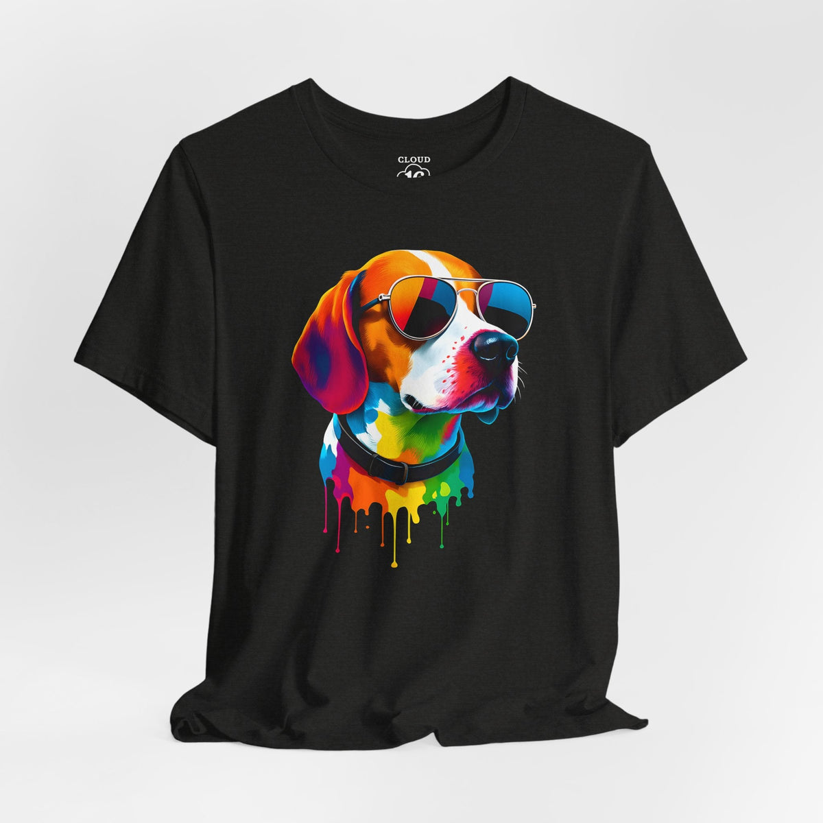 Vibrant Dog Portrait T-Shirt - Unisex Pet Lover Gift - Cool Summer Graphic Tee