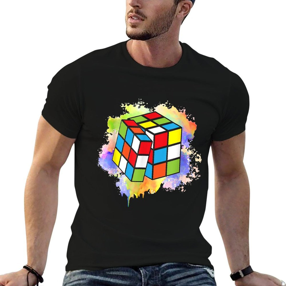 Cool Rubik Rubix Rubics Player Cube Lovers Women Men Boy Kid  Heathered Texture T-Shirt