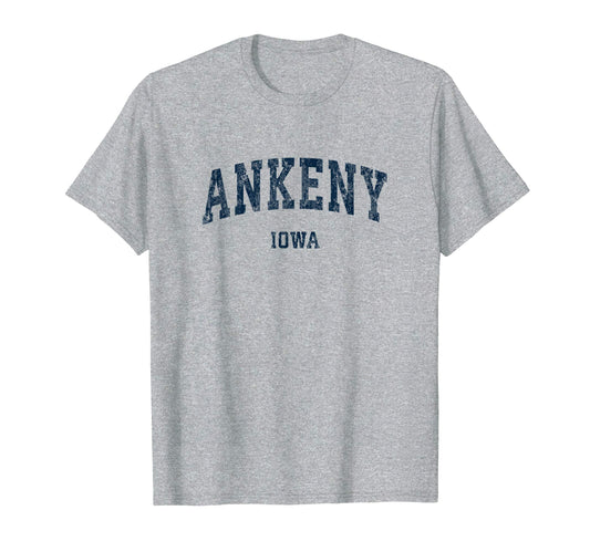 Ankeny Iowa Ia Varsity Sports Navy T-Shirt - Novelty Apparel Unisex