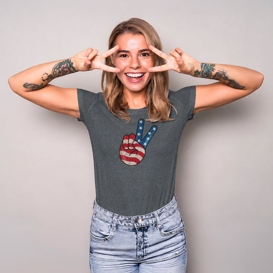 Playfully Patriotic!™ 1941 Victory Sign Womens T-shirt