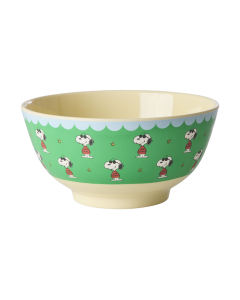 Medium Bowl - Green - Snoopy Print -