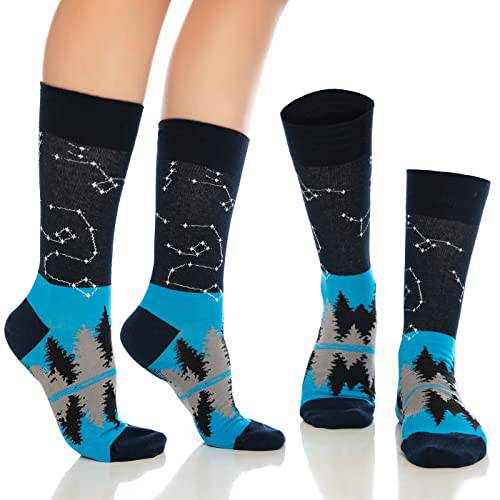 Fun Crew Socks 6-Pack, Cats & Music Mix