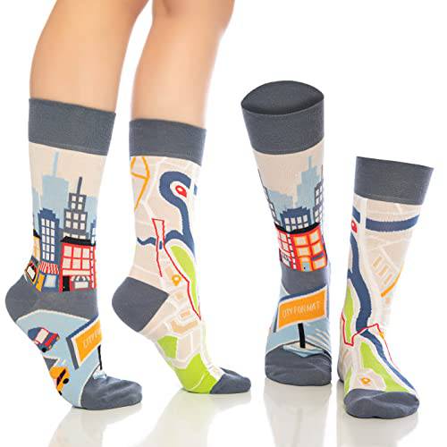 Fun Crew Socks 6-Pack, Cats & Music Mix