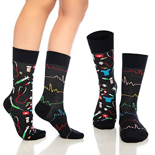 Fun Crew Socks 6-Pack, Coffee & Science Mix