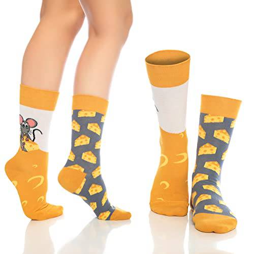 Fun Crew Socks 6-Pack, Cheese & Comics Mix