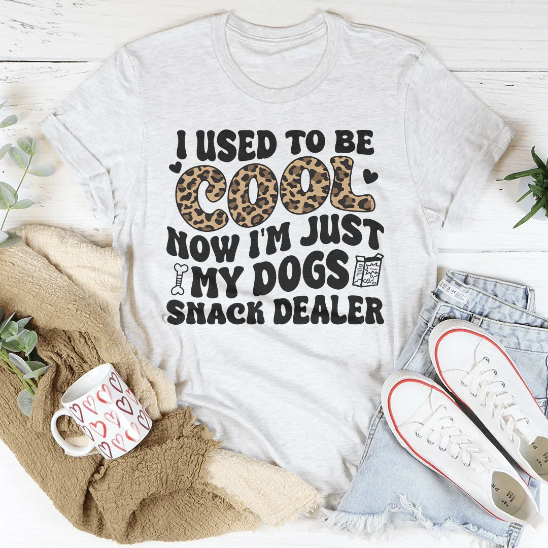 Dog Mom Funny Leopard Graphic T-Shirt – \"I Used To Be Cool\" Dog Snack Dealer