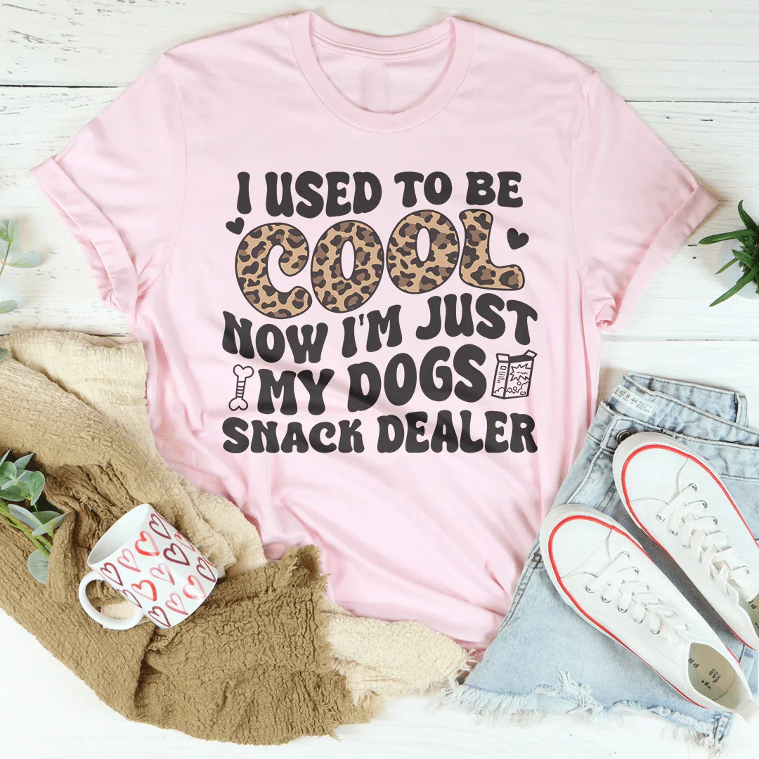 Dog Mom Funny Leopard Graphic T-Shirt – \"I Used To Be Cool\" Dog Snack Dealer
