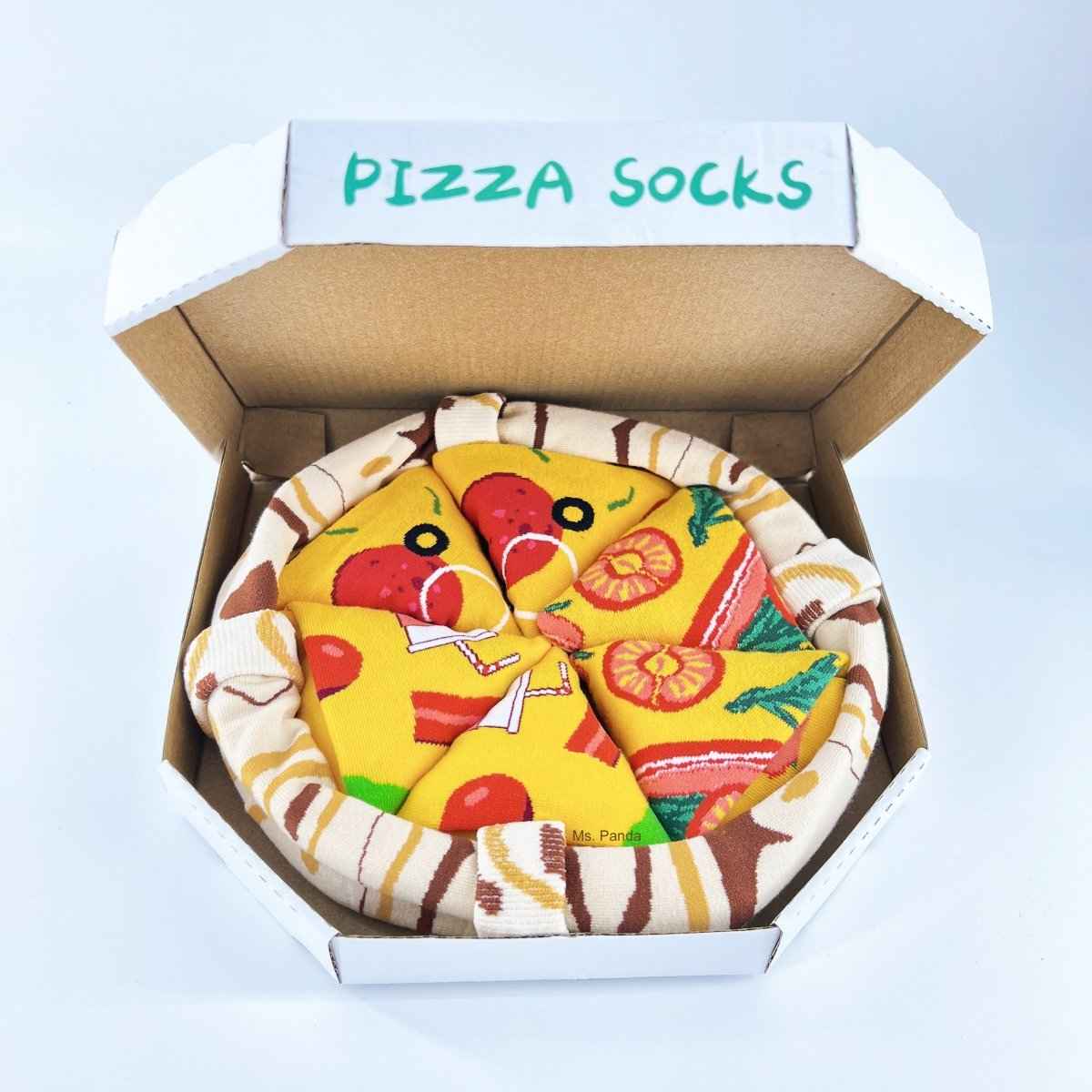 Novelty Pizza Socks – 4 Pairs Fun Gift Set for Men & Women