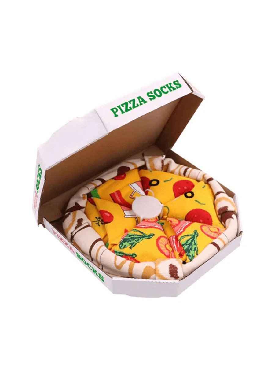 Novelty Pizza Socks – 4 Pairs Fun Gift Set for Men & Women