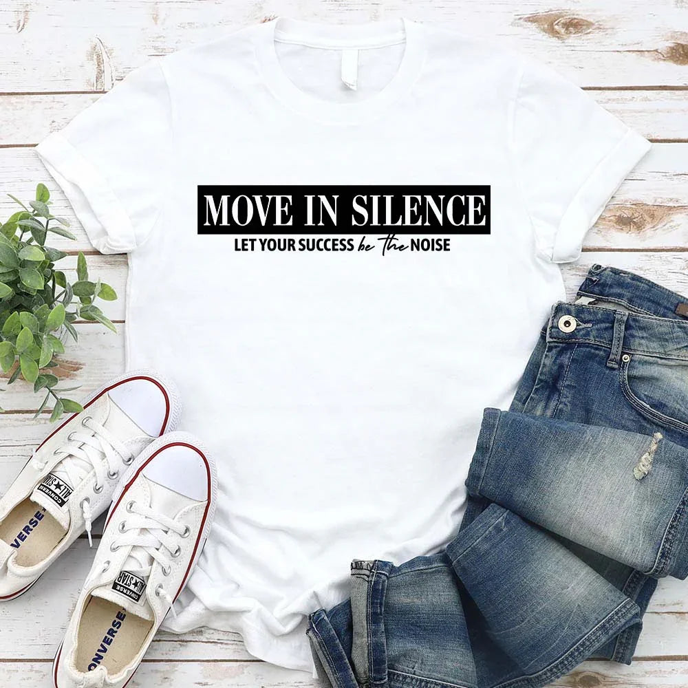 Move in Silence Unisex T-Shirt – Motivational Hustle Tee