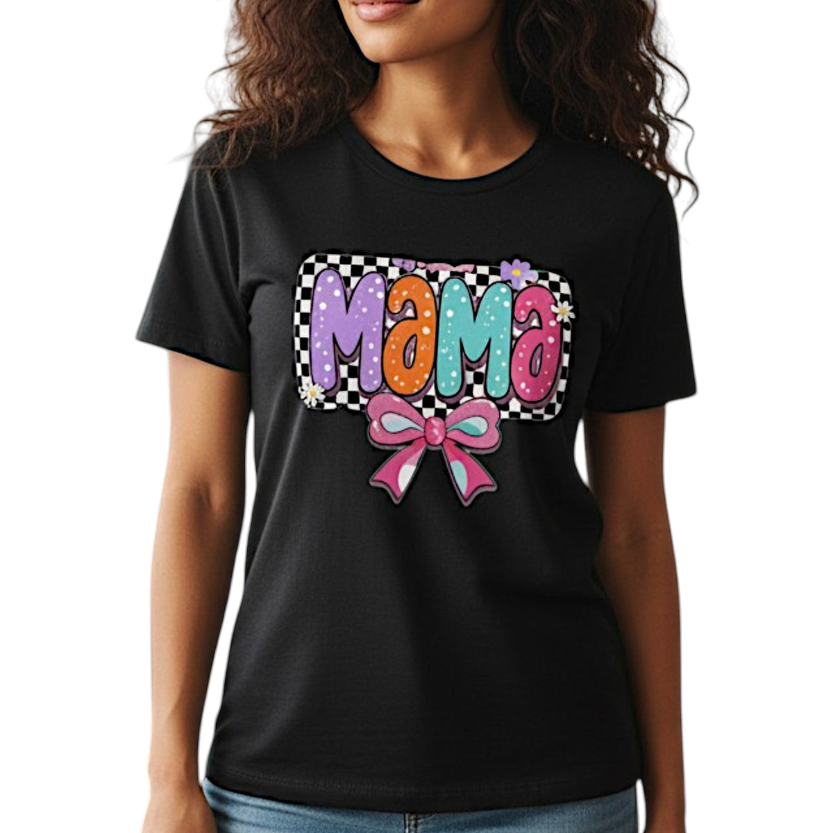 Womens Coquette Mama Shirt Cute Bow Graphic Mothers Day Gift Tee